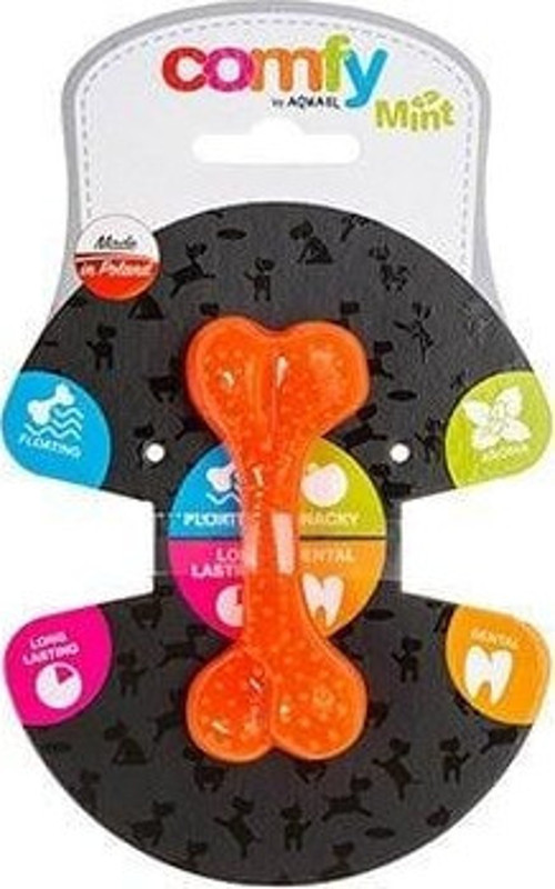 Comfy Dental Naneli Diş Kaşıyıcı Köpek Kemik Oyuncağı Turuncu 8.5 Cm