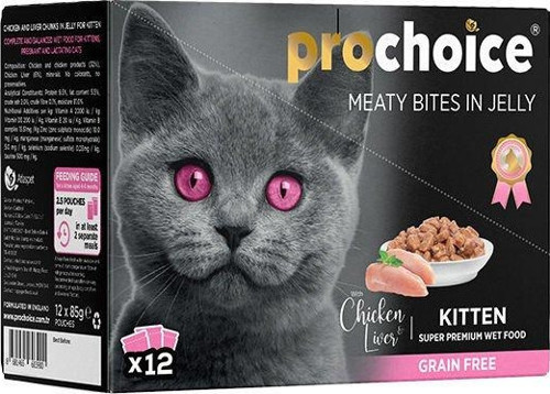 Pro Choice Tavuk ve Cigerli Family Pack Yavru Konserve Kedi Maması 12 Adet 85 Gr