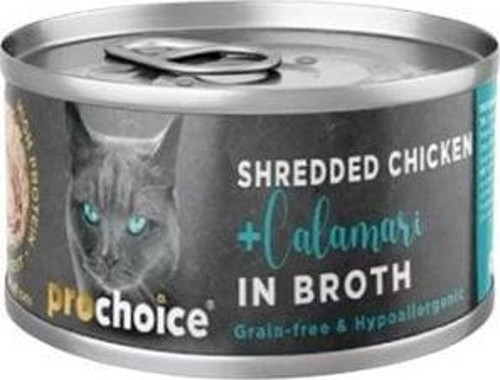 Hypo-Allergenic Sos İçinde Tavuklu ve Kalamarlı Tahılsız Yetişkin Kedi Konservesi 70 Gr