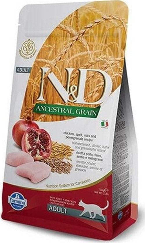 Düşük Tahıllı Tavuk ve Narlı Yetişkin Kedi Maması 1.5 Kg