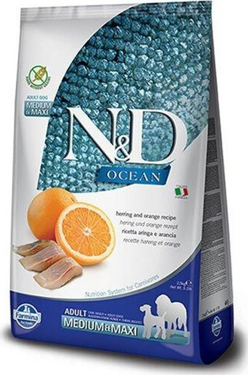 Ocean Balıklı ve Portakallı Orta ve Büyük Irk Köpek Maması 12 Kg