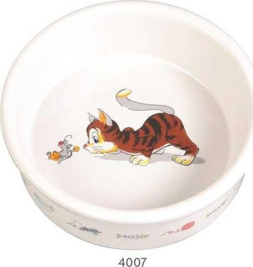 Kedi ve Köpek Seramik Mama ve Su Kabı Beyaz 0.2 Lt 11 Cm