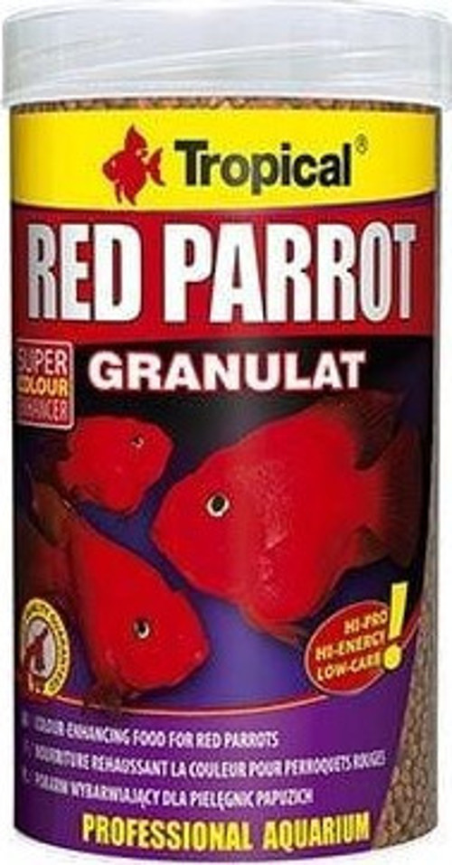 Red Parrot Granulat Kırmızı Papağan Balıkları için Granül Balık Yemi 250 Ml 100 Gr