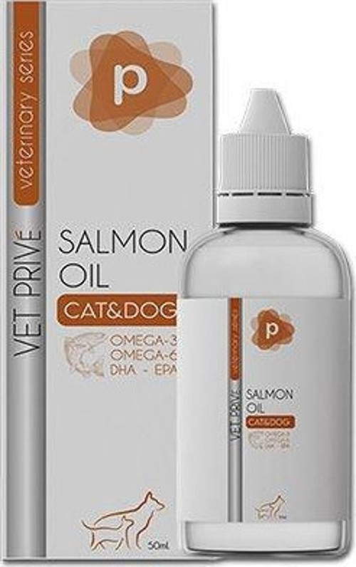 Veterinary Salmon Oil Kedi ve Köpekler için Omega 3 ve Omega 6 Sıvı Desteği 50 Ml