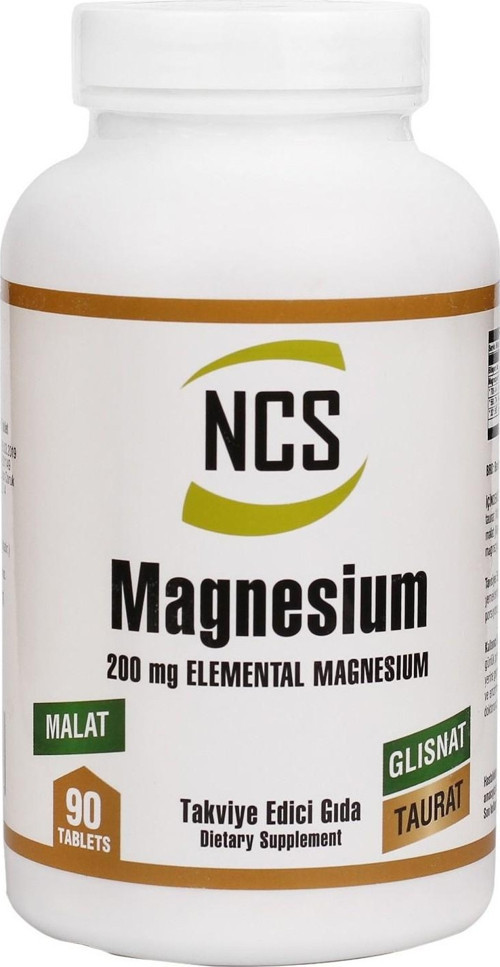 Magnezyum Bisglisinat Taurat Malat 200 mg 90 Tablet
