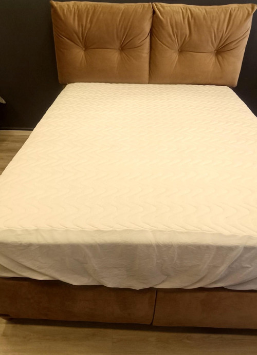 ALEZ Fitted 90177 Model Full Kenar Yatak koruyucu Lastikli 120x200 Pamuk Beyaz El Yapım