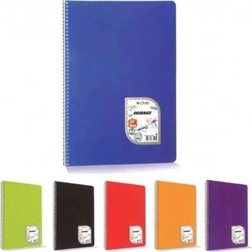 A4 Colormaxi Spiralli Defter Plastik Kapak Çizgili 60 Yaprak 1 Adet