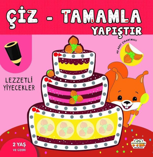 Çiz - Tamamla Yapıştır - Lezzetli Yiyecekler - 40 Adet Çıkartmalı