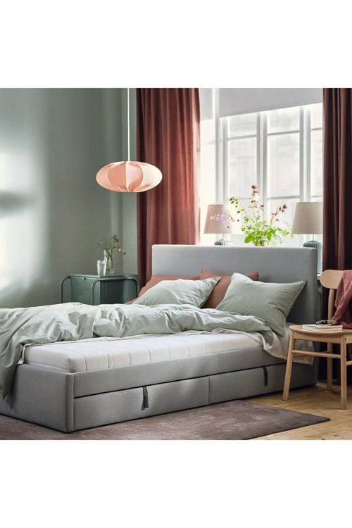 Hemnes Divana Uyumlu Afjall Beyaz 80X200 Cm Tek Kişilik Yatak