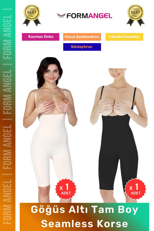 #Korse Dikişsiz Toparlayıcı Kaymaz Seamless Sıkılaştırıcı Kadın Göğüs Altı Tam Boy Korse 2'li Set