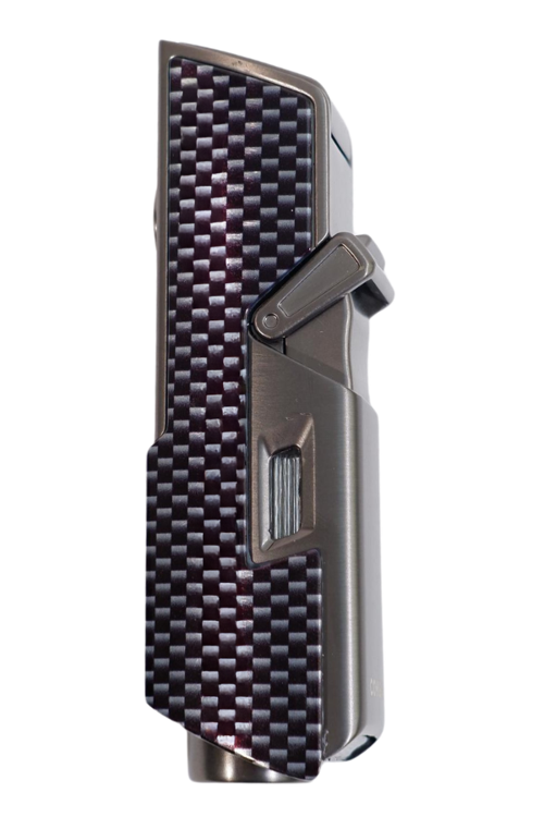 Tek Torch Pürmüz Delici İğneli Karbon Desenli Metal Puro Çakmağı - TR9595