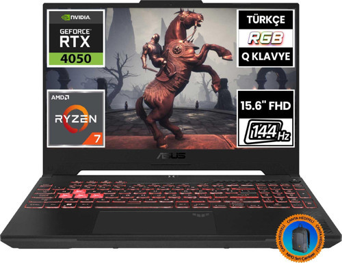 TUF Gaming A15 FA507NU-LP030A6 Ryzen7 7735HS 32GB 512SSD RTX4050 15.6" FullHD FreeDOS Taşınabilir Bilgisayar-CNT007