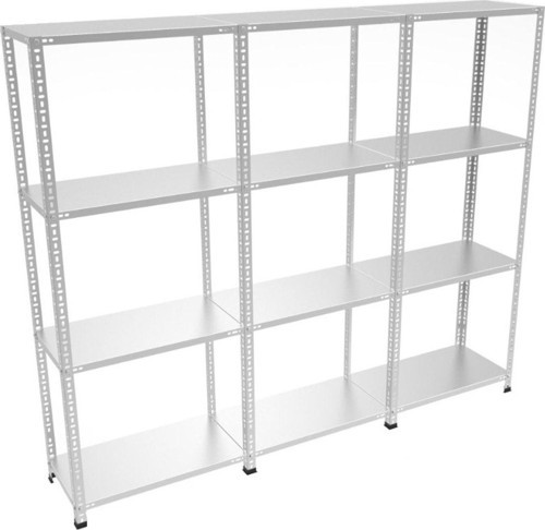 ® 4 Katlı 3'lü Bitişik Galvaniz Çelik Raf. Depo Rafı 43x93-1.00 Mm-200 Cm
