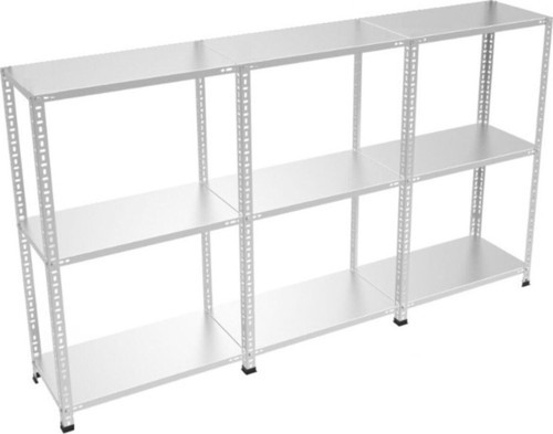 3 Katlı 3'lü Bitişik Galvaniz Çelik Raf Depo Dosya Arşiv Rafı 0.70 mm 31x75-100 cm
