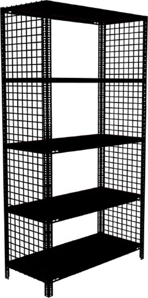 ® 5 Katlı Renkli Tel Kafes Çelik Raf. Dekoratif Raf 43x60-siyah-150 Cm