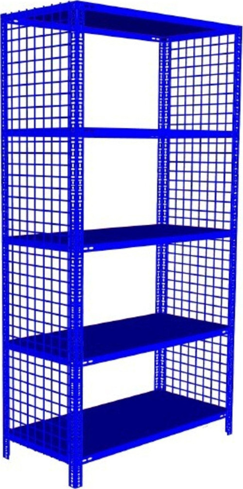 ® 5 Katlı Renkli Tel Kafes Çelik Raf. Dekoratif Raf 43x75-mavı-150 Cm