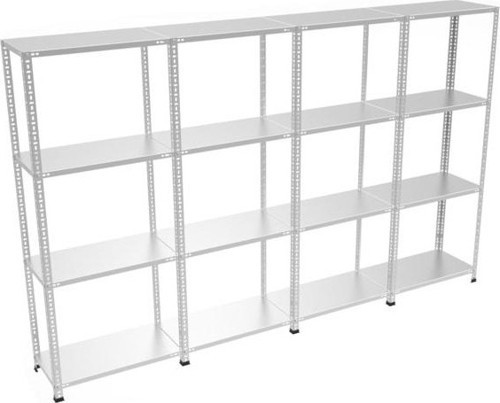 4 Katlı 4'lü Bitişik Galvaniz Çelik Raf.depo,dosya, Arşiv Rafı 0.70 mm -43x75-200cm