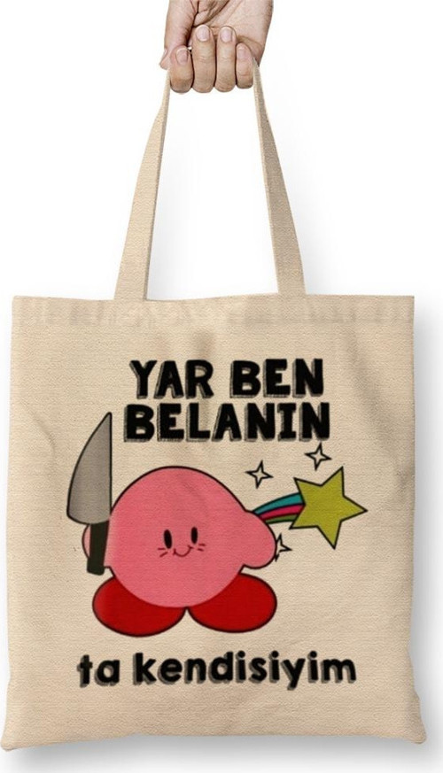 Belalı Civciv Yar Belanın Ta Kendisiyim Bez Çanta Uzun Saplı