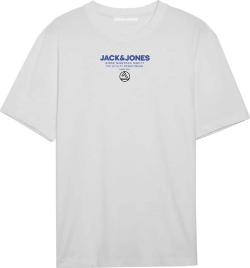 12256163 Jcotypo Tee Ss Crew Neck Fst Beyaz