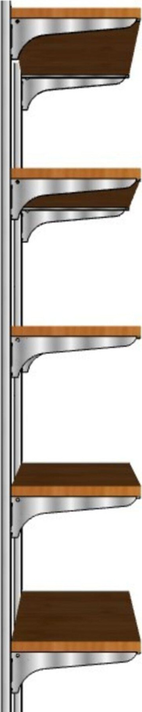 5 Katlı Duble Kitaplık Ahşap Duvar Rafı Meşe 25 X 60