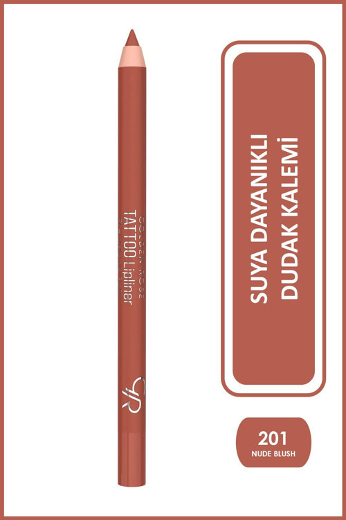 Tattoo Lipliner No: 201 Nude Blush - Suya Dayanıklı Uzun Süre Kalıcı Jel Dudak Kalemi
