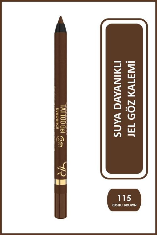 Tattoo Gel Eyepencil No: 115 Rustic Brown - 24 Saat Kalıcı Suya Dayanıklı Jel Göz Kalemi