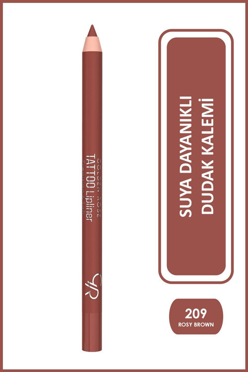 Tattoo Lipliner No: 209 Rosy Brown - Suya Dayanıklı Uzun Süre Kalıcı Jel Dudak Kalemi