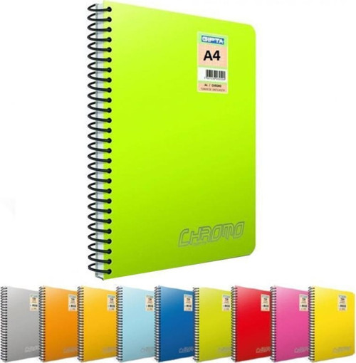 Chromo 80 Yp. A4 Spiralli Pp. Kapak Defter Kareli 6'Lİ