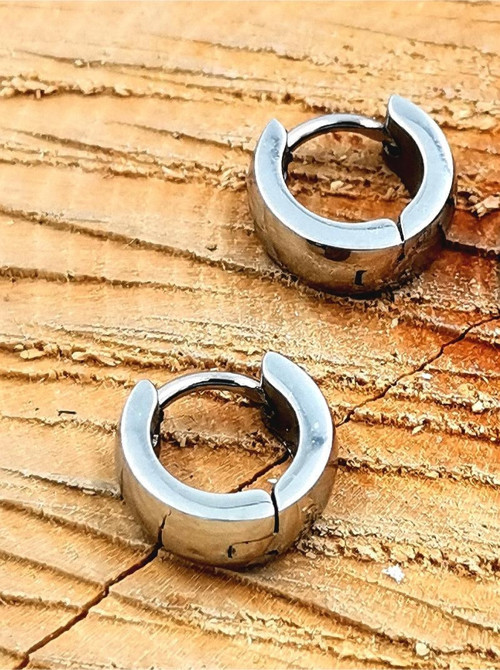 316 L Çelik Gümüş Renk Halka Unısex Küpe Çap 1 cm