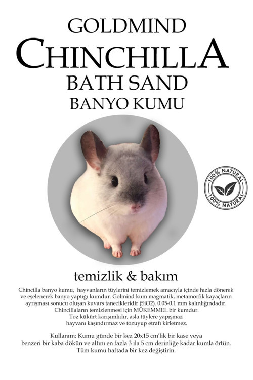 GoldMind 2kg, Chinchilla - Hamster Banyo Kumu, Kemirgen Kumu (2KG)