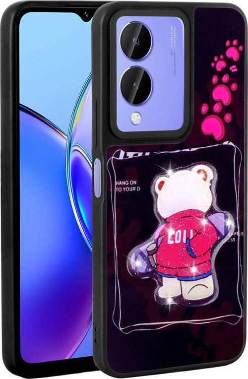 ViVo Y17s Kılıf Parlayan Kabartmalı İkonik Figürlü Amas Silikon Kapak