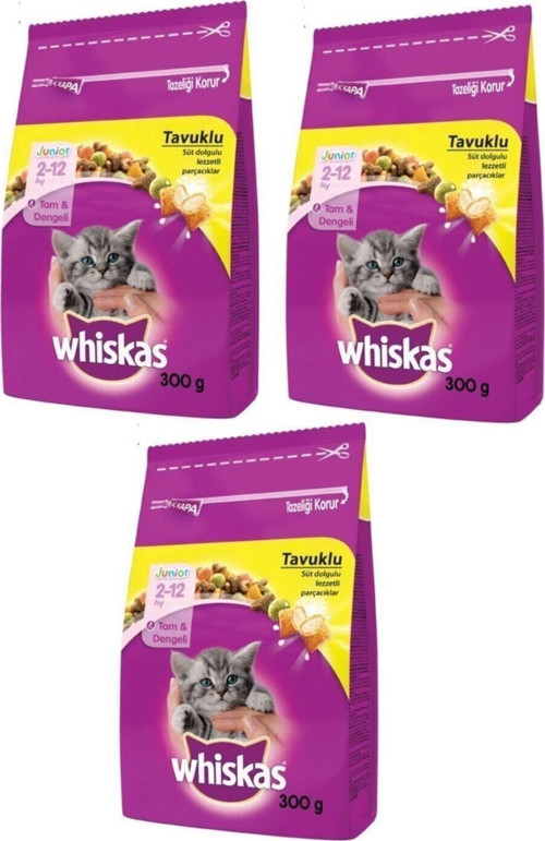 Tavuklu Yavru Kuru Kedi Maması 300 Gr (3 Adet)