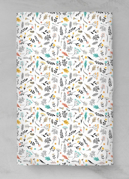Pamuk Saten Baskılı Düz Çarşaf - (160x240) - BCC22023329