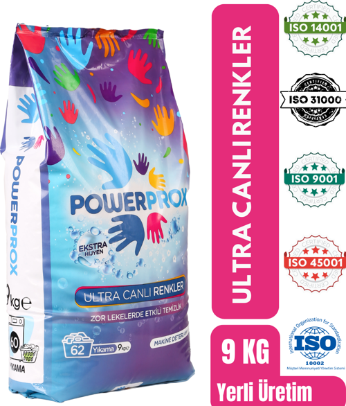 Ultra Canlı Renkler Toz Çamaşır Deterjanı 9 Kg Renkliler Için