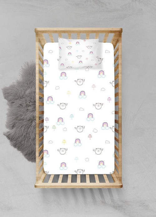 %100 Pamuklu Lastikli Çarşaf Seti - (120x200+20cm) - PLCS82023309
