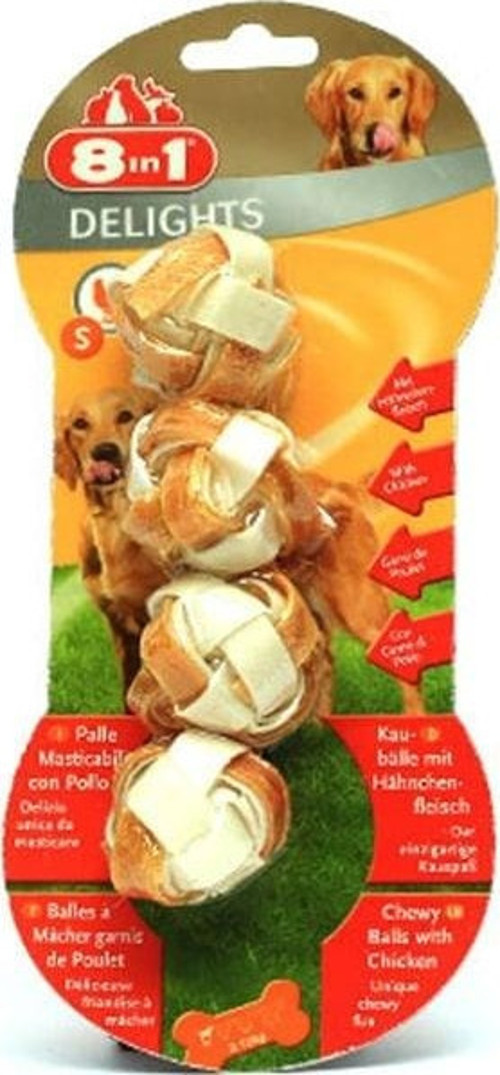 8 In 1 Delights Balls S Size Tavuklu Köpek Çiğneme Topu 4 Adet