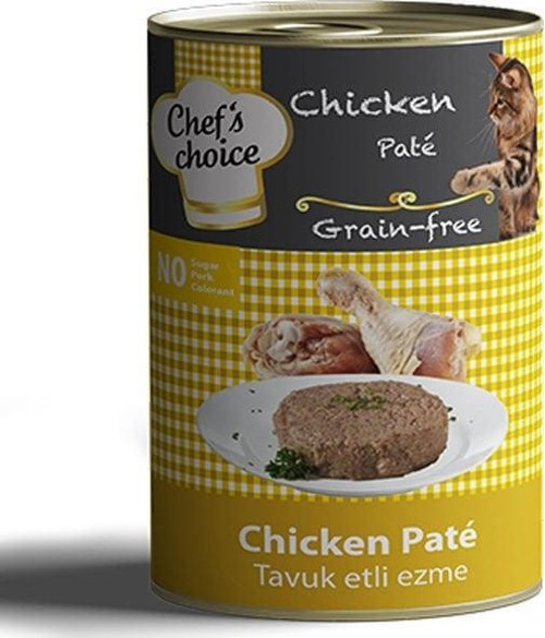 Chefs Choice Kıyılmış Tavuk Etli Tahılsız Yetişkin Konserve Kedi Maması 400 Gr