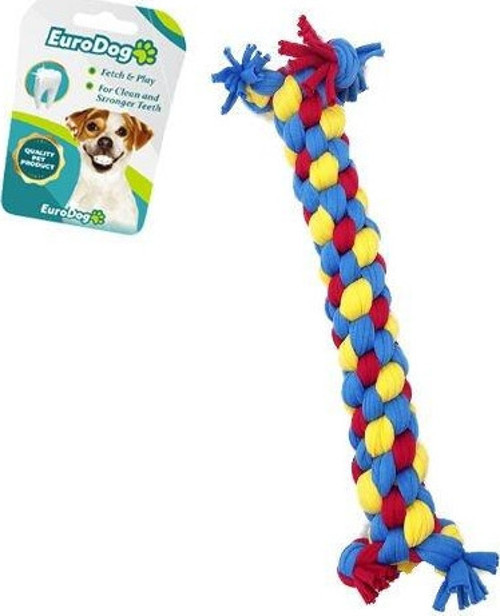 Euro Dog Dumbell Diş İpi Köpek Oyuncağı Sarı/Kırmızı/Mavi 14 Cm