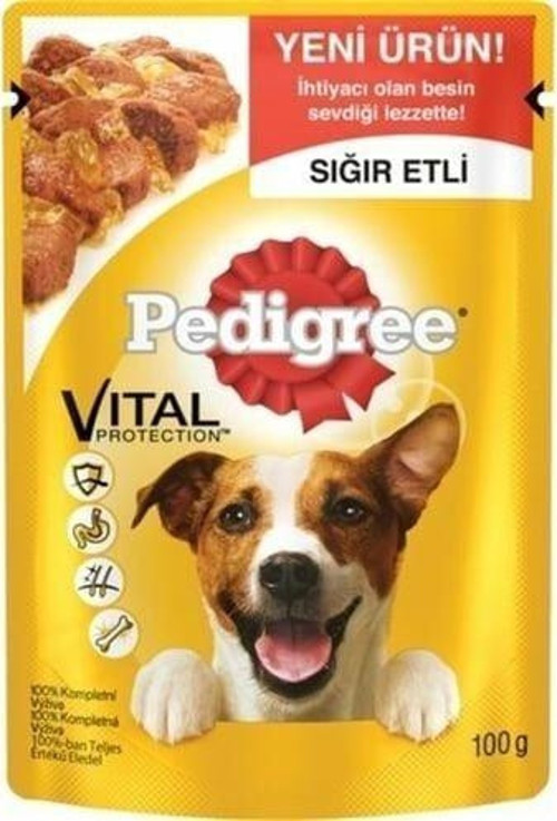 Pouch Sığır Etli ve Tavuklu Yetişkin Konserve Köpek Maması 100 Gr
