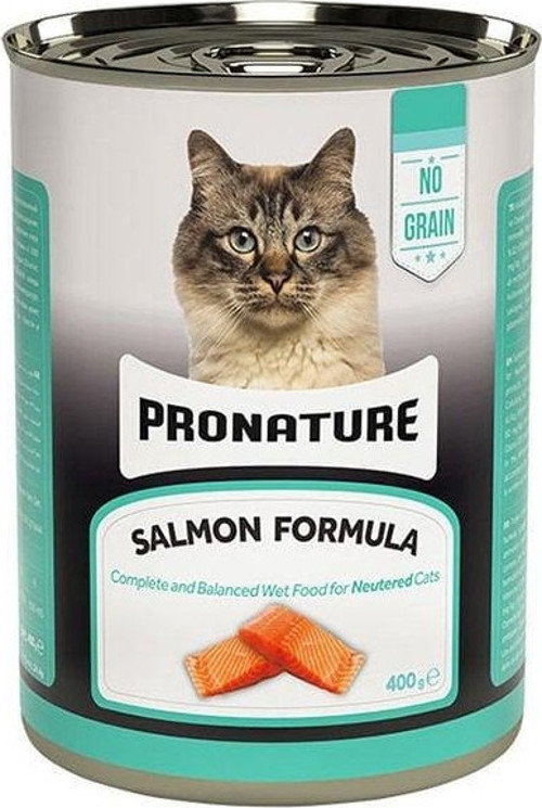 Tahılsız Somonlu Kısırlaştırılmış Konserve Kedi Maması 400 Gr