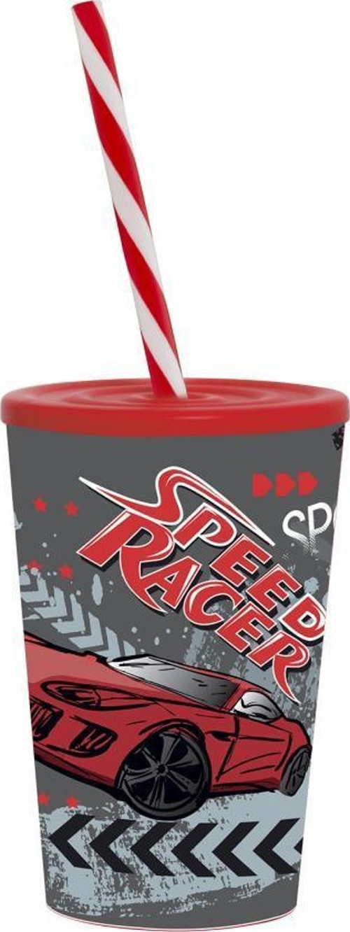 340 cc Desenli Pipetli Bardak-Speed Race-ÇRP