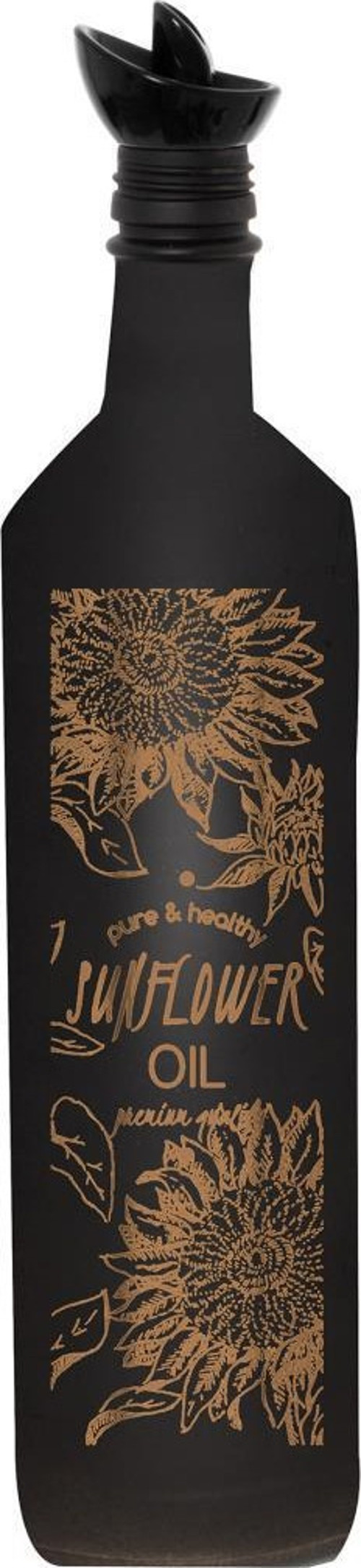 1000 cc Flower Oil Desen Siyah Kare Yağlık
