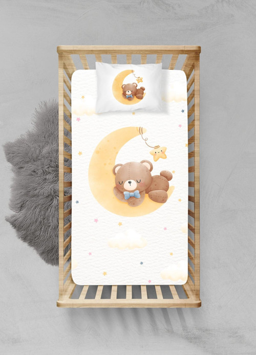 %100 Pamuklu Lastikli Çarşaf Seti - (70x130+15cm) -PLCS42023025