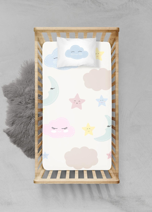 %100 Pamuklu Lastikli Çarşaf Seti - (80x140+15cm) - PLCS52023029
