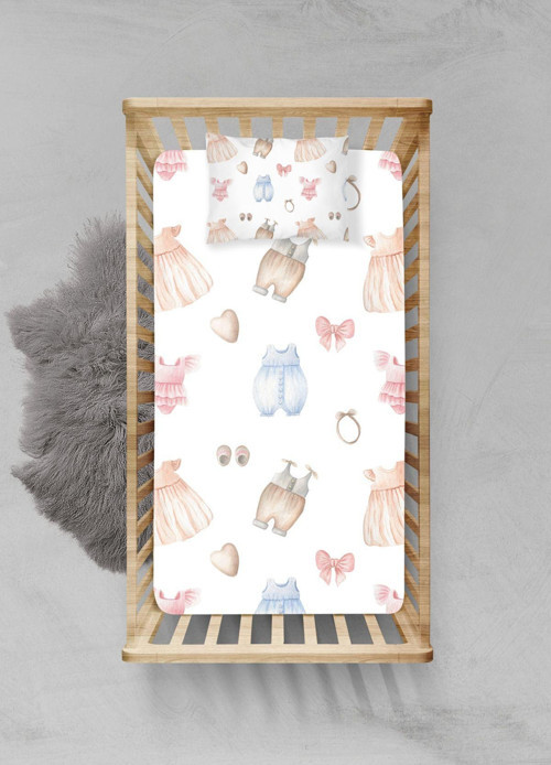 %100 Pamuklu Lastikli Çarşaf Seti - (55x95+15cm) - PLCS12023036