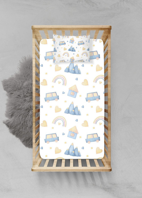 %100 Pamuklu Lastikli Çarşaf Seti - (70x110+15cm) - PLCS32023063