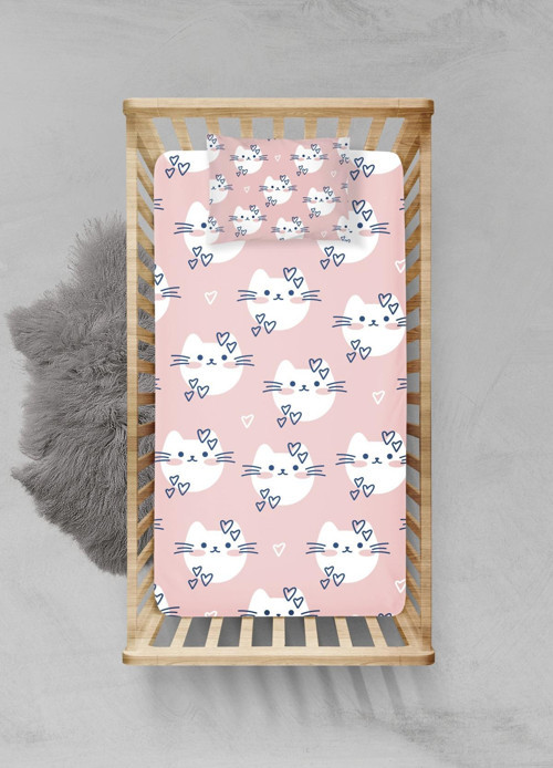 %100 Pamuklu Lastikli Çarşaf Seti - (80x140+15cm) - PLCS52023070