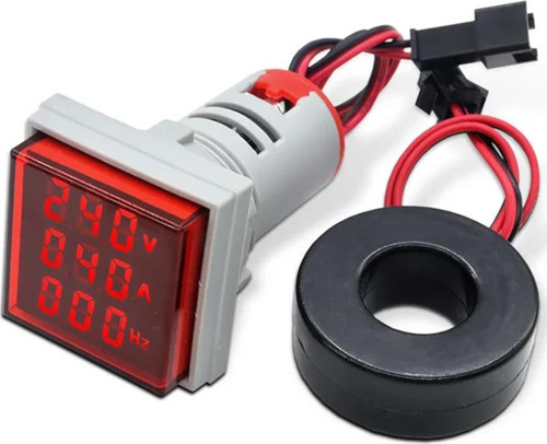 Powermaster Voltampermetre 50 500V 0-100A AC Kare Kırmızı (AD22-22VAS)