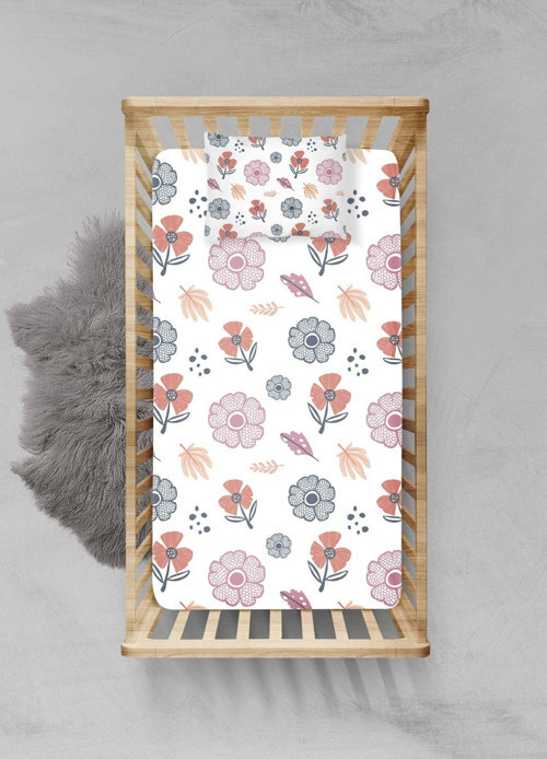 %100 Pamuklu Lastikli Çarşaf Seti - (70x130+15cm) - PLCS42023090