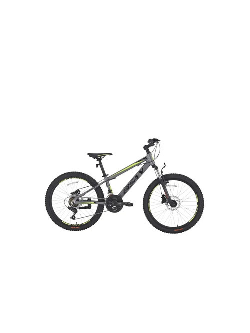 Cooper 24 HD 24 Jant 21 Vites HD Metalik Gri Siyah Sarı Çocuk Bisikleti 30 Kadro